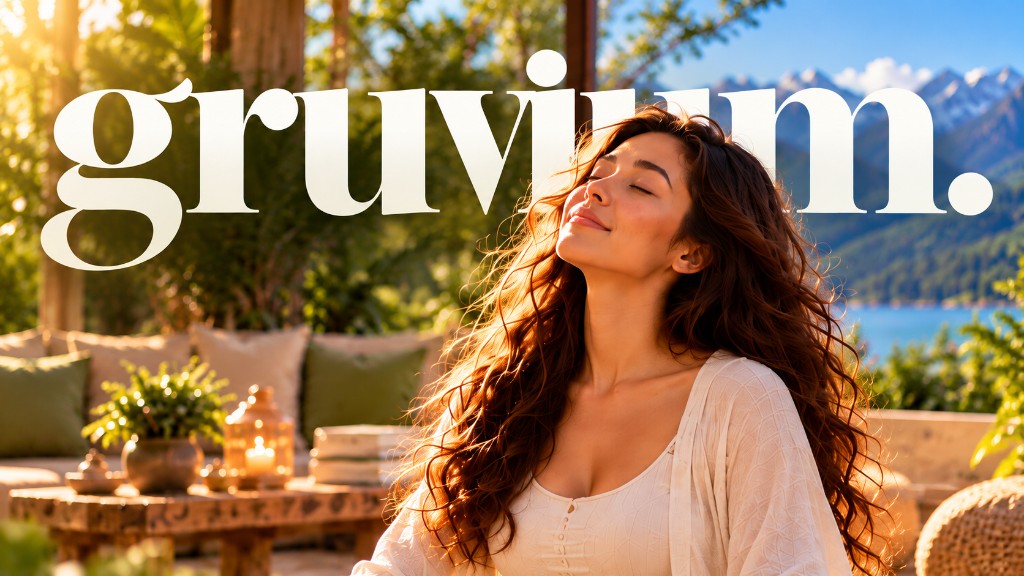 Woman meditating in a sunlit lakeside wellness space